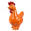 Statue en résine poule/coq orange avec crête rouge 40 cm - 4