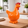 Statue en résine poule/coq orange avec crête rouge 40 cm - 6