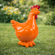 Statue en résine poule/coq orange avec crête rouge 40 cm - 7