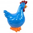 Statue en résine poule/coq bleu avec crête rouge 40 cm - 1
