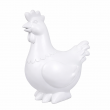 Statue en résine poule/coq blanc monochrome 40 cm - 3