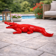 Statue en résine crocodile rouge - 42 cm - 4