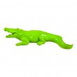 Statue en r&eacute;sine crocodile vert anis brillant 42 cm