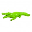 Statue en résine crocodile vert anis brillant 42 cm - 2