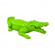 Statue en résine crocodile vert anis brillant 42 cm - 4