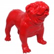 Statue bouledogue anglais en résine rouge 90 cm
