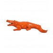 Statue en résine crocodile orange intense 42 cm - 1