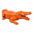 Statue en résine crocodile orange intense 42 cm - 4