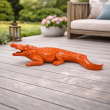 Statue en résine crocodile orange intense 42 cm - 7