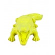Statue en résine crocodile jaune citron brillant 42 cm - 3