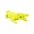 Statue en résine crocodile jaune citron brillant 42 cm - 4