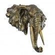 Tête éléphant murale en résine bronze antique 40 cm avec défenses - 2