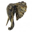 Tête éléphant murale en résine bronze antique 40 cm avec défenses - 3