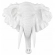 Statue tête éléphant murale en résine blanche brillante 40 cm - 6