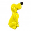 Statue chien Pluto en résine jaune citron brillante 30 cm assis - 3