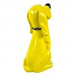 Statue chien Pluto en résine jaune citron brillante 30 cm assis - 4