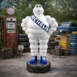 Statue Bibendum Michelin XXL en résine blanche 120 cm écharpe bleue - 1