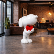 Statue chien blanc XXL avec cœur rouge en résine 120 cm styles snoopy - 7