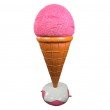 Stop trottoir glace géante XXL en résine fibrée 140 cm rose fraise - 1