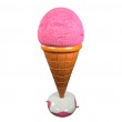 Stop trottoir glace géante XXL en résine fibrée 140 cm rose fraise - 2