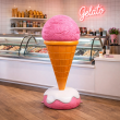 Stop trottoir glace géante XXL en résine fibrée 140 cm rose fraise - 4