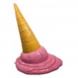 Stop trottoir glace renversée XXL résine fibrée 112 cm rose humour - 1