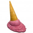 Stop trottoir glace renversée XXL résine fibrée 112 cm rose humour - 3