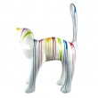 Statue chat en résine multicolore XXL 105 cm - 1