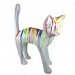 Statue chat en résine multicolore XXL 105 cm - 2