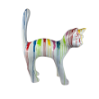 Statue chat en résine multicolore XXL 105 cm - 4