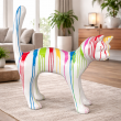 Statue chat en résine multicolore XXL 105 cm - 6