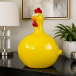 Statue poule décorative en résine jaune vif 60 cm - 4