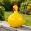 Statue poule décorative en résine jaune vif 60 cm - 5