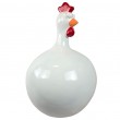 tatue poule décorative en résine blanche brillante 60 cm - 3