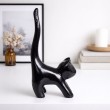 Statue chat en résine noir 34 cm - 3