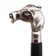 CANNE de marche pommeau chromé argent tête de cheval antique 94 cm