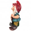 Statue nain de jardin à la hache résine 43 cm chapeau rouge - 2