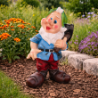 Nain de jardin résine chapeau vert pioche barbe blanche 39 cm - 5