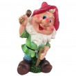 Nain de jardin résine chapeau rouge marteau barbe blanche 43 cm - 1