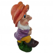 Nain de jardin résine chapeau orange pelle bêche barbe blanche 42 cm - 1