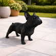 Statue bouledogue français résine noir réaliste 50 cm - 7
