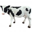 Statue vache r&eacute;sine noir et blanc r&eacute;aliste debout 53 cm