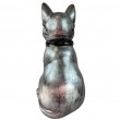 Statue chat résine acier lunettes écharpe noires assis 40 cm - 4