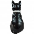 Statue chat résine noir lunettes écharpe blanches assis 40 cm - 4