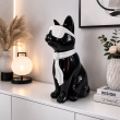 Statue chat résine noir lunettes écharpe blanches assis 40 cm - 7