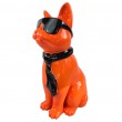 Statue Chat Résine Orange Lunettes Écharpe Noires 40cm - 2
