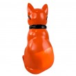 Statue Chat Résine Orange Lunettes Écharpe Noires 40cm - 4