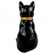 Statue chat résine noir lunettes écharpe dorées 30 cm - 4