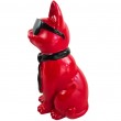 Statue chat résine rouge lunettes écharpe noires 30 cm - 3