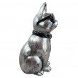 Statue chat en résine acier avec lunettes et cravate noires 30 cm - 5